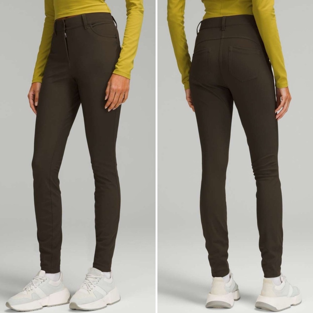 LULULEMON CITY SLEEK DARK OLIVE GREEN EVERYDAY PANTS SIZE‎ 4